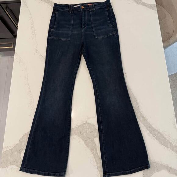 Pilcro Denim - Pilcro Anthropologie The Icon Denim Jeans Womens 29 Blue High Rise Patch Pockets